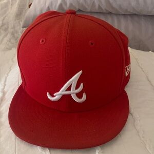 New Era Red Atlanta 'A' Fitted Cap